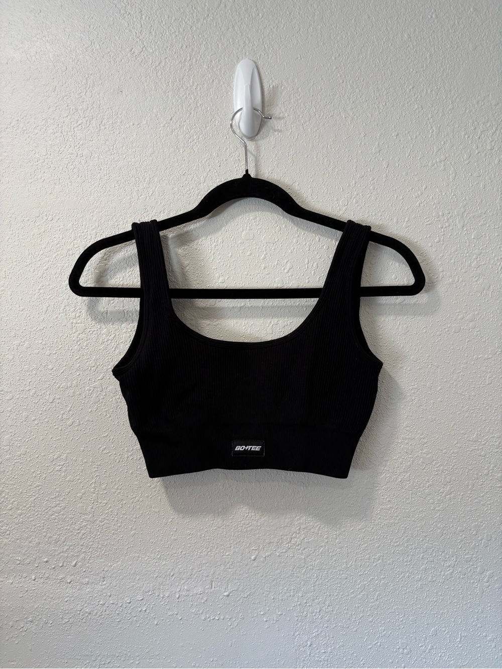 Bowiee Black Ribbed Sports Bralette